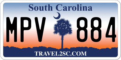 SC license plate MPV884