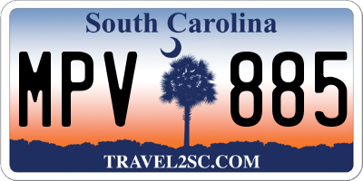 SC license plate MPV885