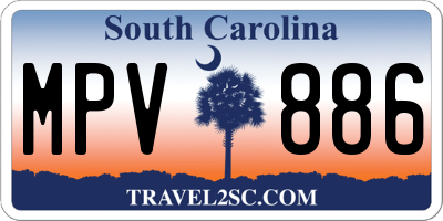 SC license plate MPV886