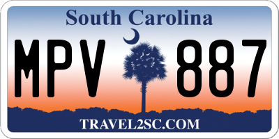 SC license plate MPV887