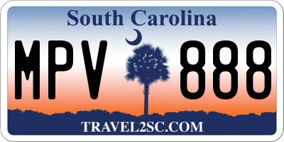 SC license plate MPV888