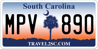 SC license plate MPV890