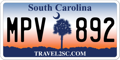 SC license plate MPV892