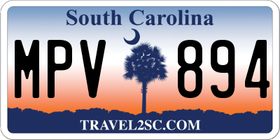 SC license plate MPV894