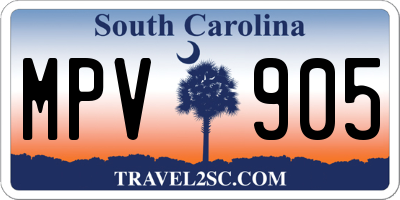 SC license plate MPV905