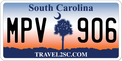 SC license plate MPV906