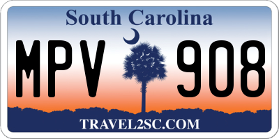 SC license plate MPV908