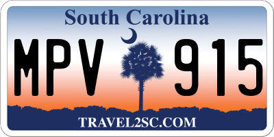 SC license plate MPV915