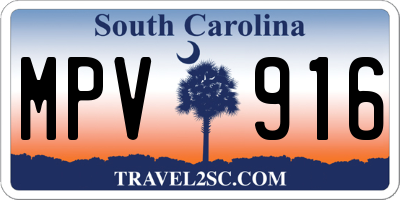 SC license plate MPV916