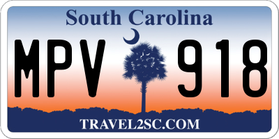 SC license plate MPV918