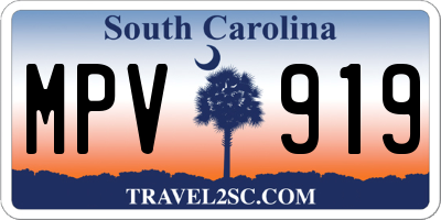 SC license plate MPV919