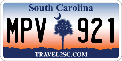 SC license plate MPV921