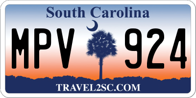 SC license plate MPV924
