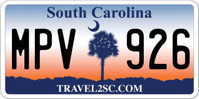 SC license plate MPV926