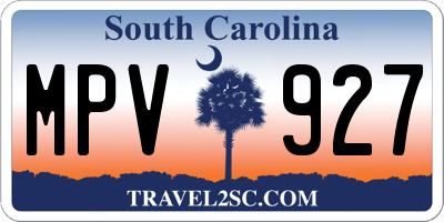 SC license plate MPV927