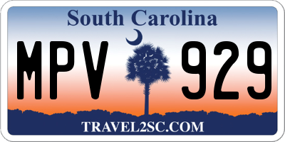SC license plate MPV929