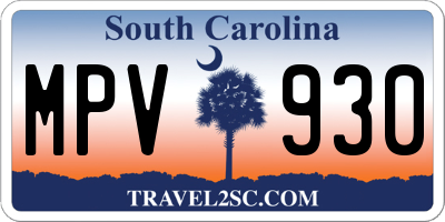 SC license plate MPV930
