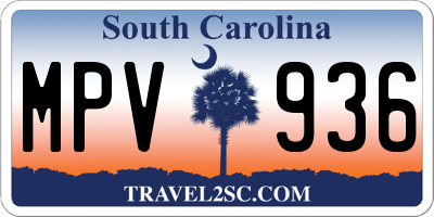 SC license plate MPV936