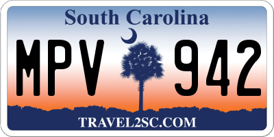 SC license plate MPV942