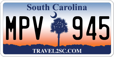 SC license plate MPV945