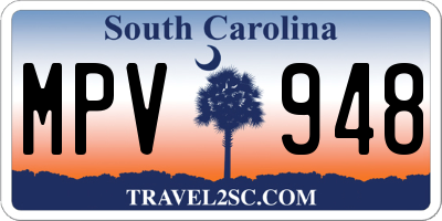 SC license plate MPV948