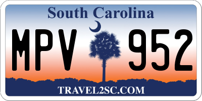 SC license plate MPV952