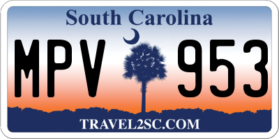 SC license plate MPV953