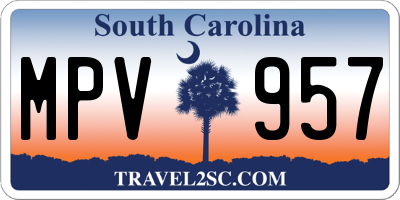 SC license plate MPV957