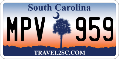 SC license plate MPV959