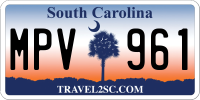 SC license plate MPV961