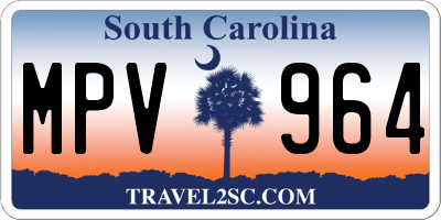 SC license plate MPV964