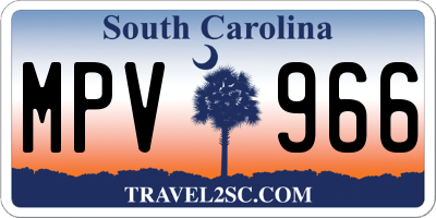 SC license plate MPV966