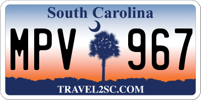 SC license plate MPV967