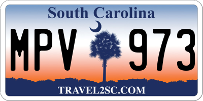 SC license plate MPV973