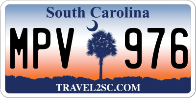 SC license plate MPV976