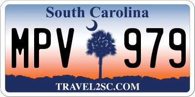 SC license plate MPV979