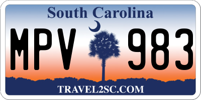 SC license plate MPV983