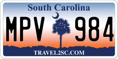 SC license plate MPV984
