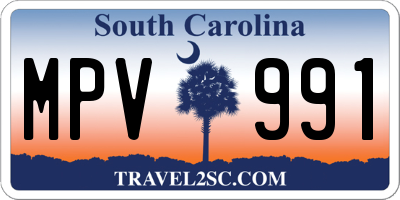 SC license plate MPV991