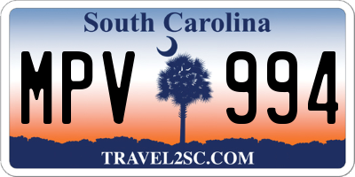 SC license plate MPV994