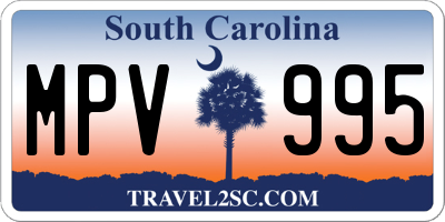 SC license plate MPV995
