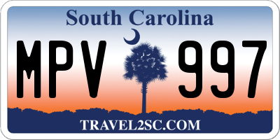 SC license plate MPV997