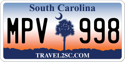 SC license plate MPV998