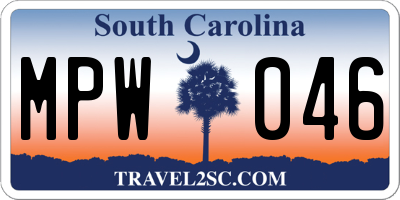 SC license plate MPW046