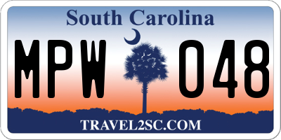 SC license plate MPW048