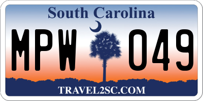 SC license plate MPW049