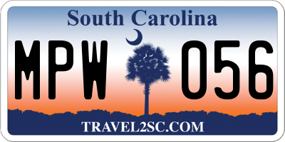 SC license plate MPW056