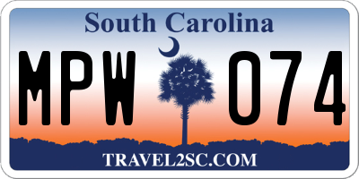 SC license plate MPW074
