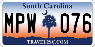 SC license plate MPW076