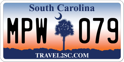 SC license plate MPW079
